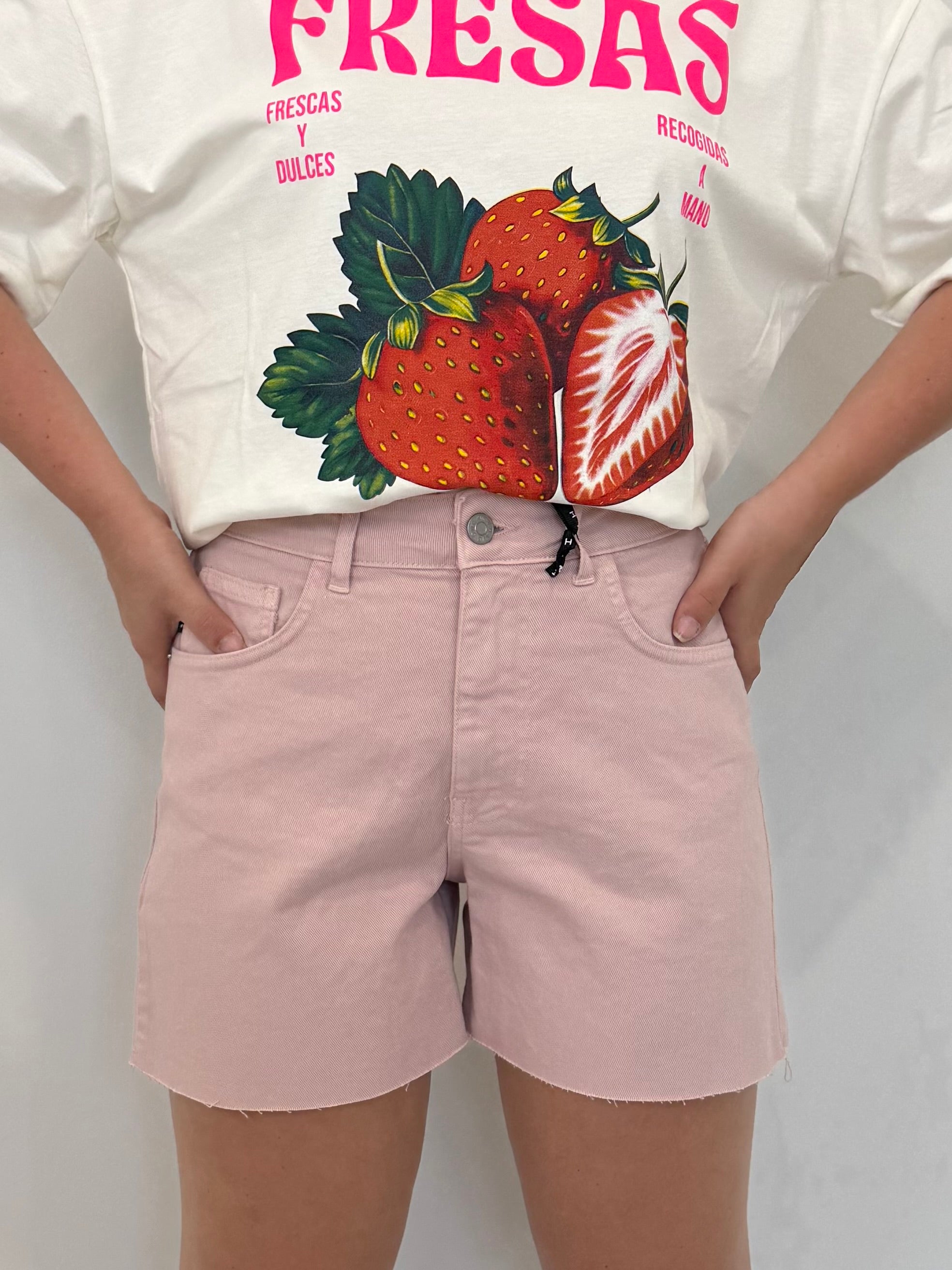 Haveone - Short violet denim rosa