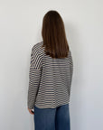 SusyMix - Maglia scatola scollo barca righe blu