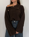 Tensione In - Maglione con collo e bottoni moro