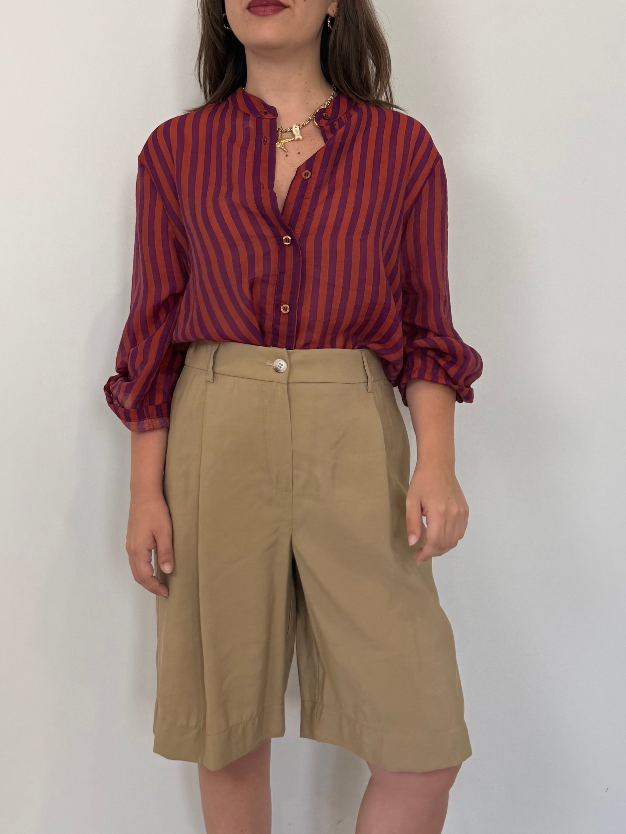 Tensione In - Bermuda in cupro camel
