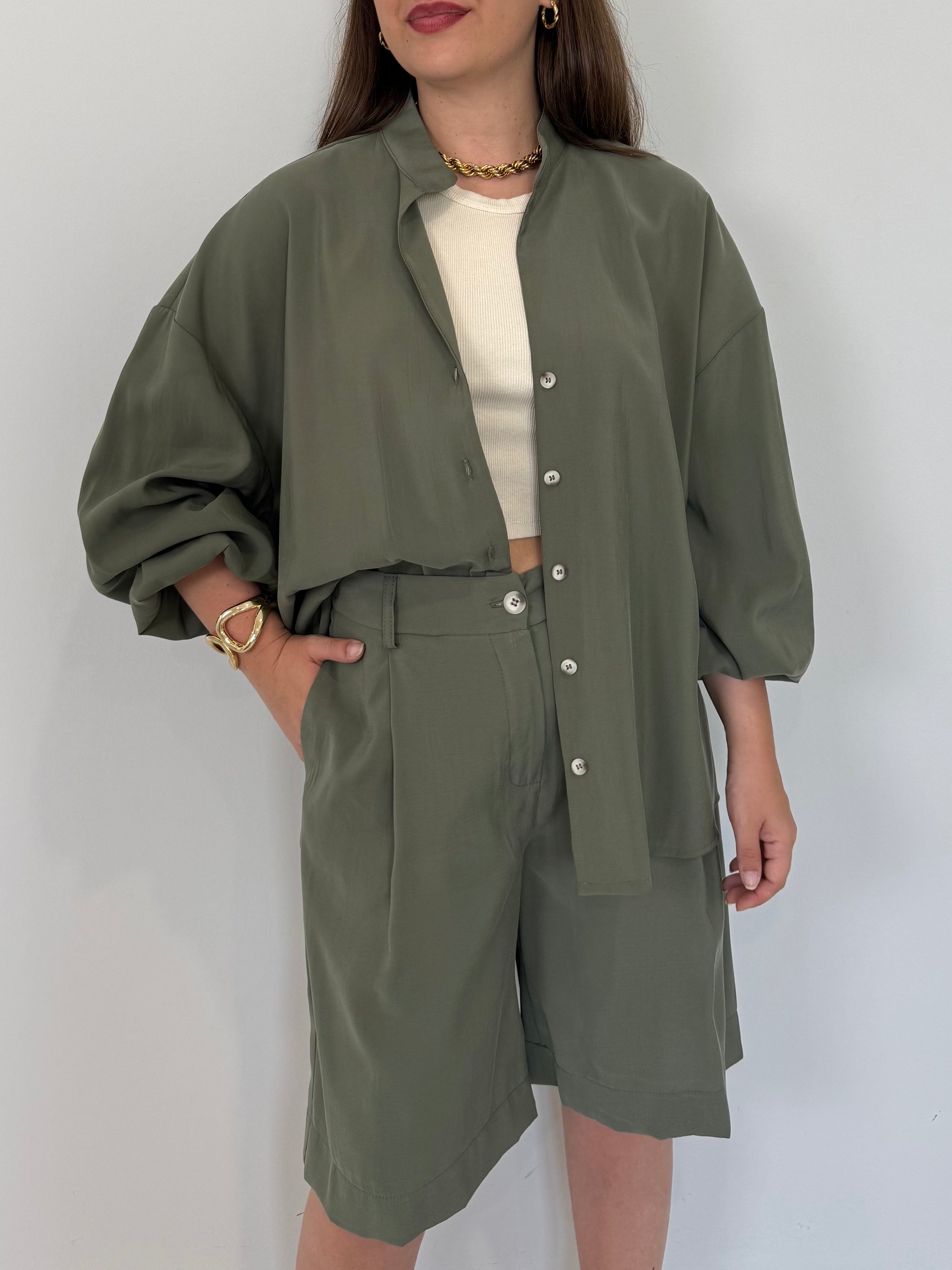 Tensione In - Camicia in cupro verde
