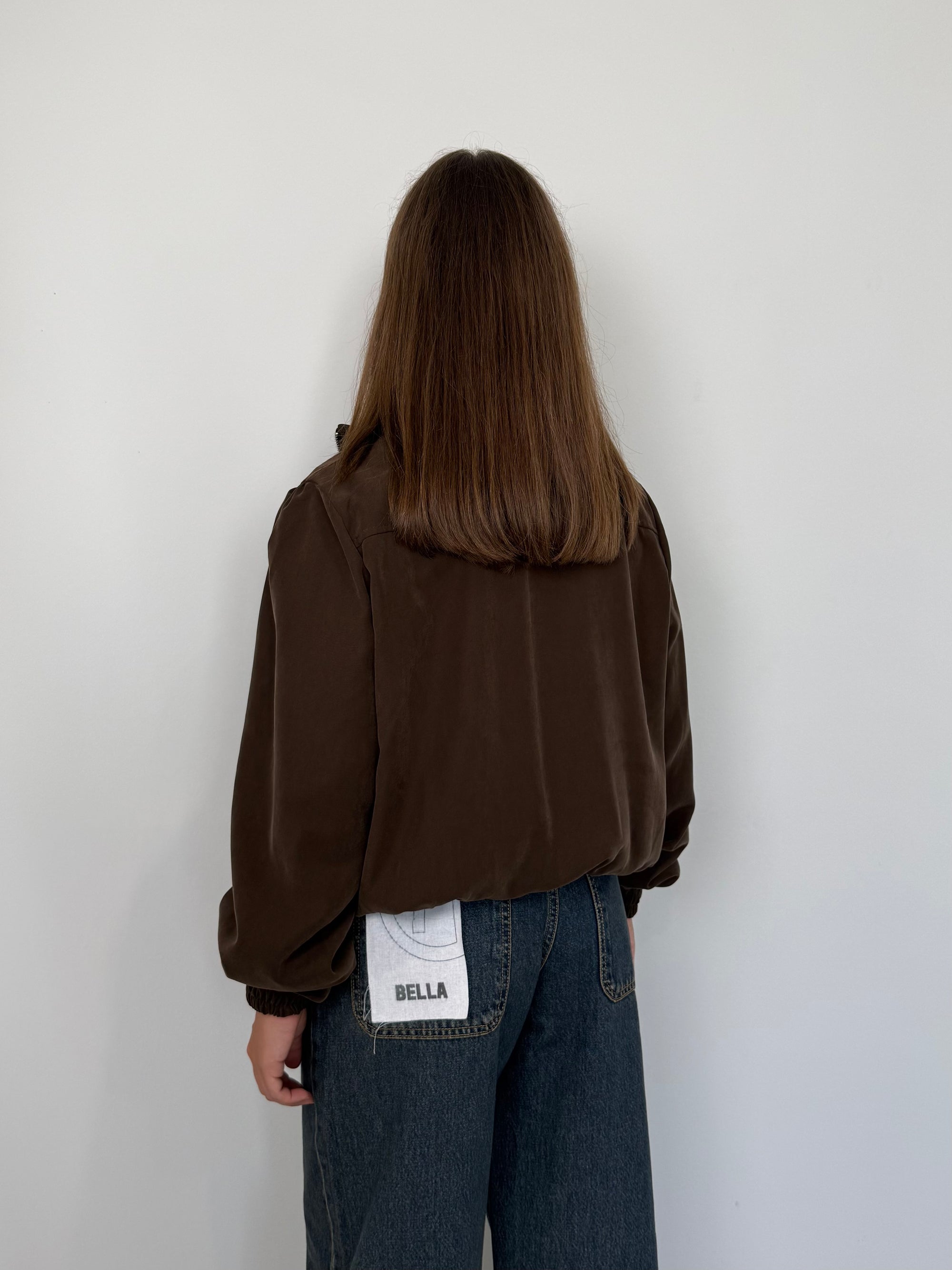 SusyMix - Bomber in cupro con foulard