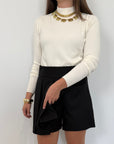 Haveone - Gonna con short pieghe nero
