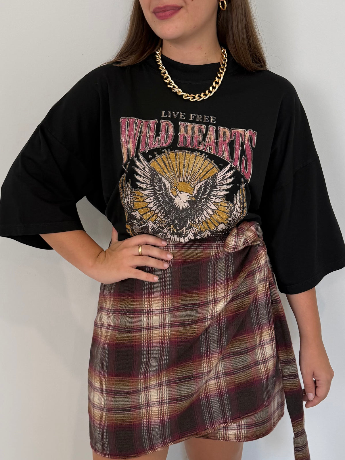 SusyMix - T-shirt over con aquila nera