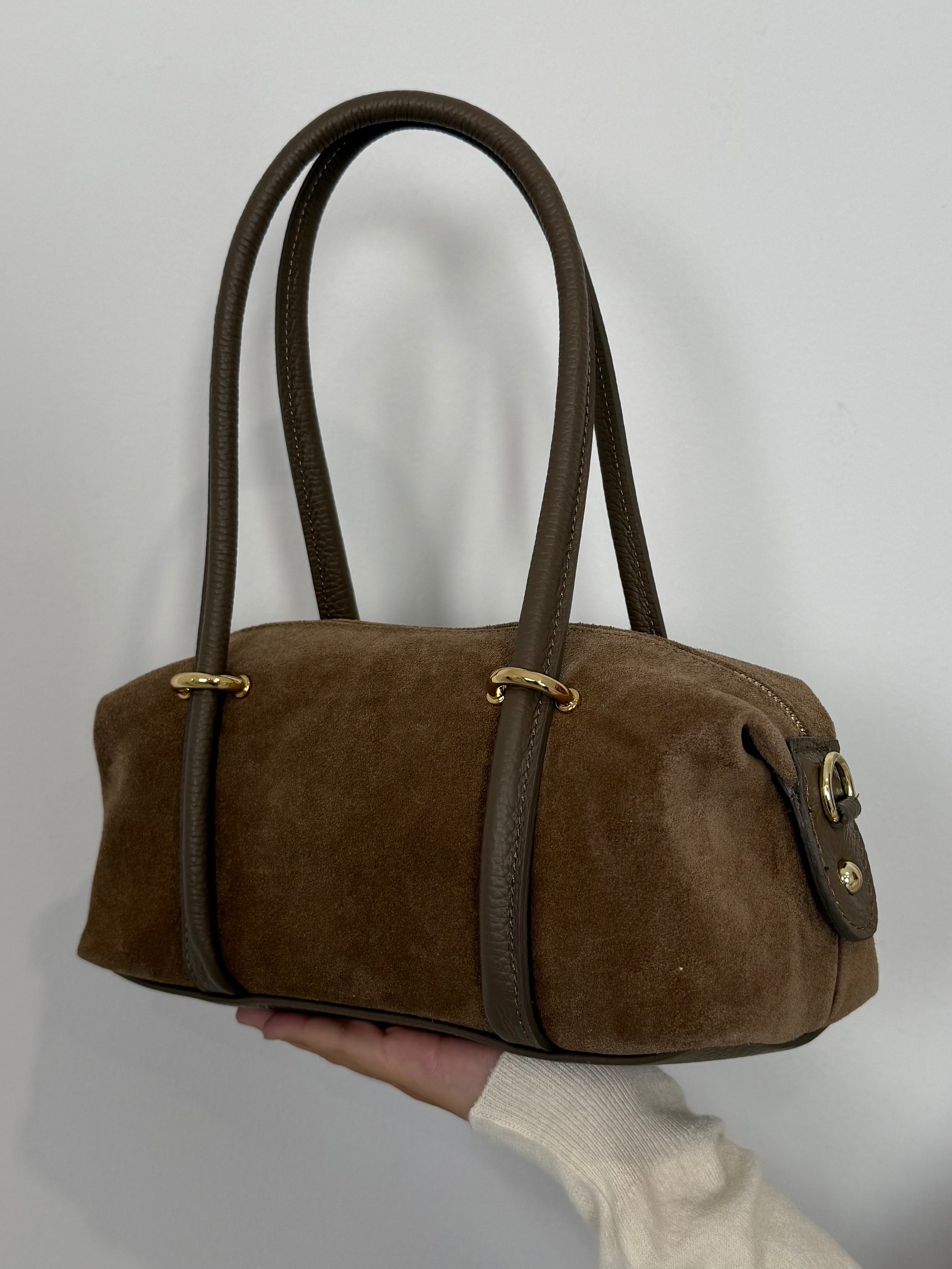Civico23 - Borsa a spalla in vera pelle taupe