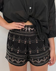 Kontatto - Short in paillettes nero