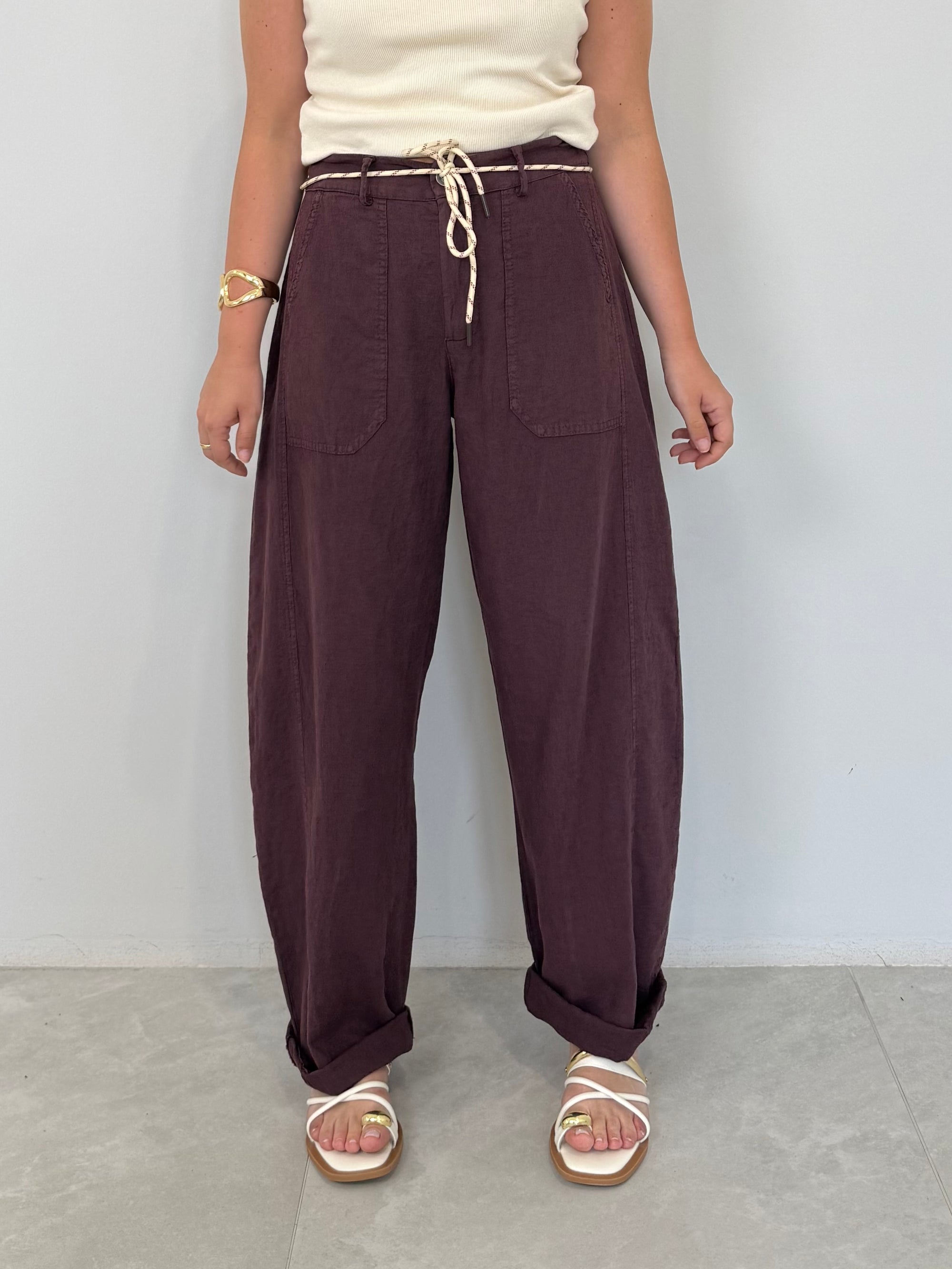 SusyMix - Pantalone no stellina in lino fico