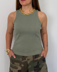 SusyMix- Canotta vogatore costine verde