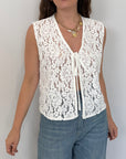 Haveone - Gilet in crochet bianco