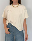 SusyMix - T-shirt basic a scatola panna
