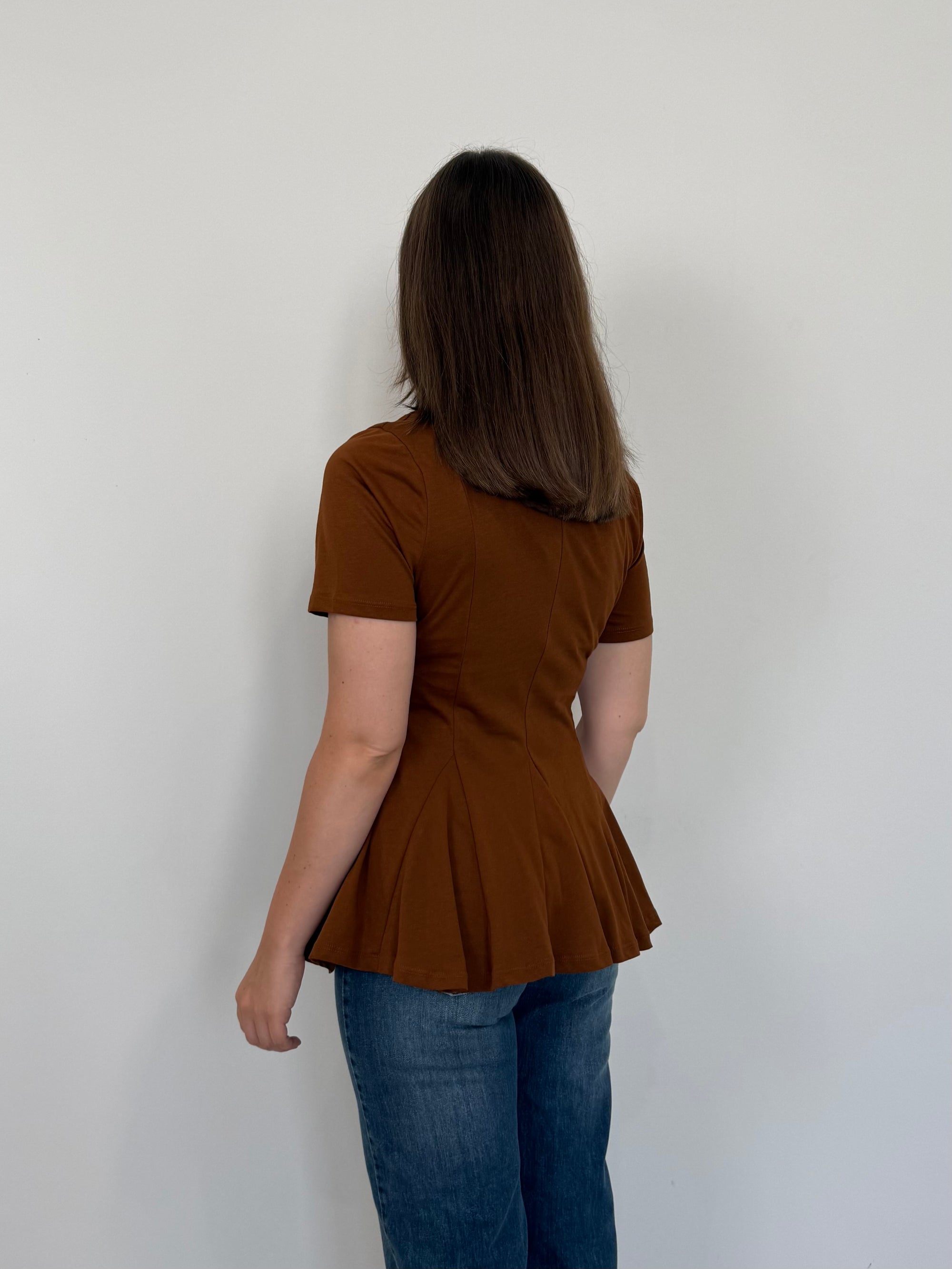 Tensione In  - T-shirt godet tabacco