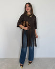 Haveone - Maglia con frange moro