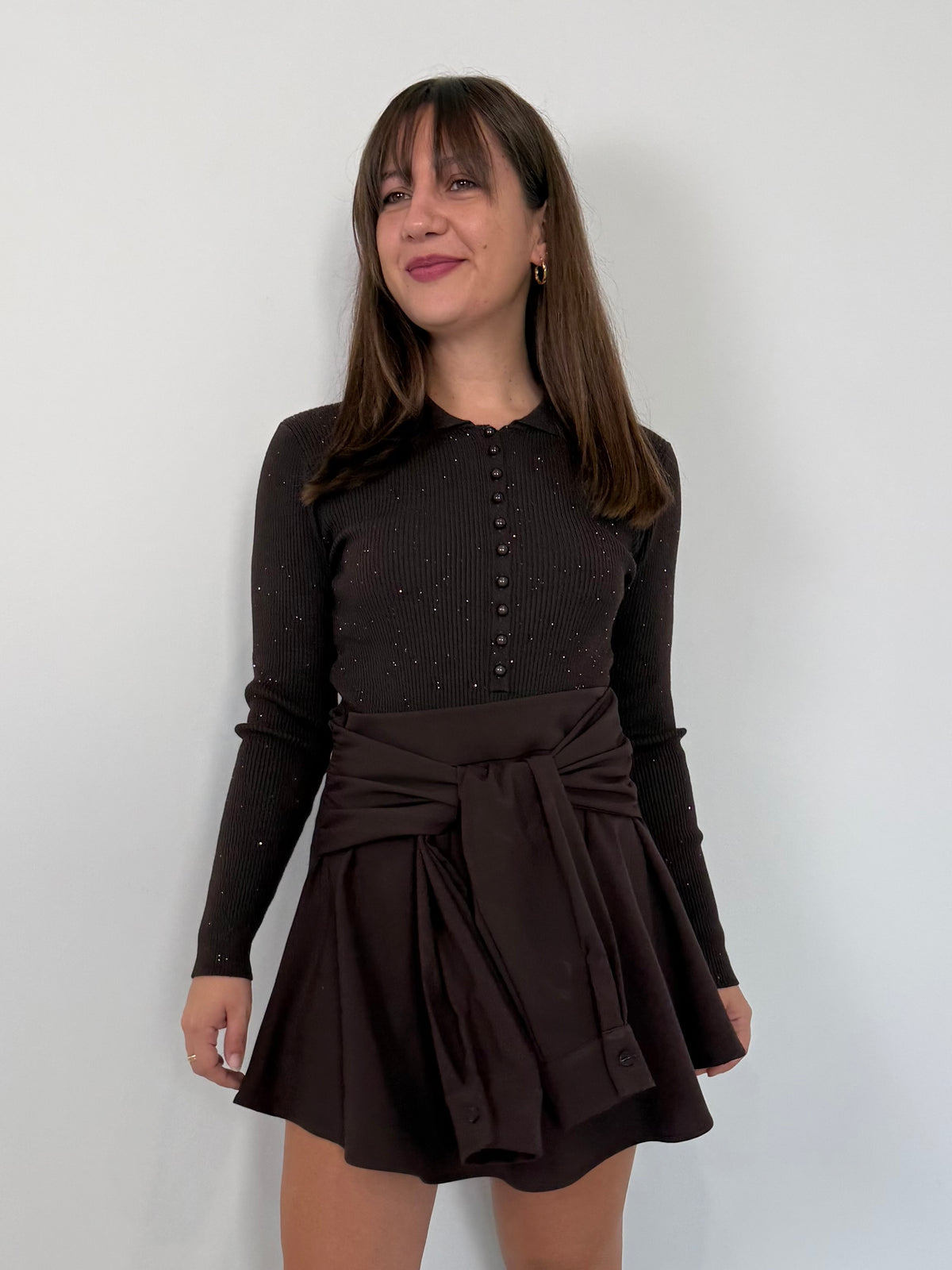 Tensione In - Gonna con maniche camicia moro