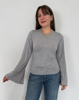Haveone - Maglia Modal e Lana manica calla grigia