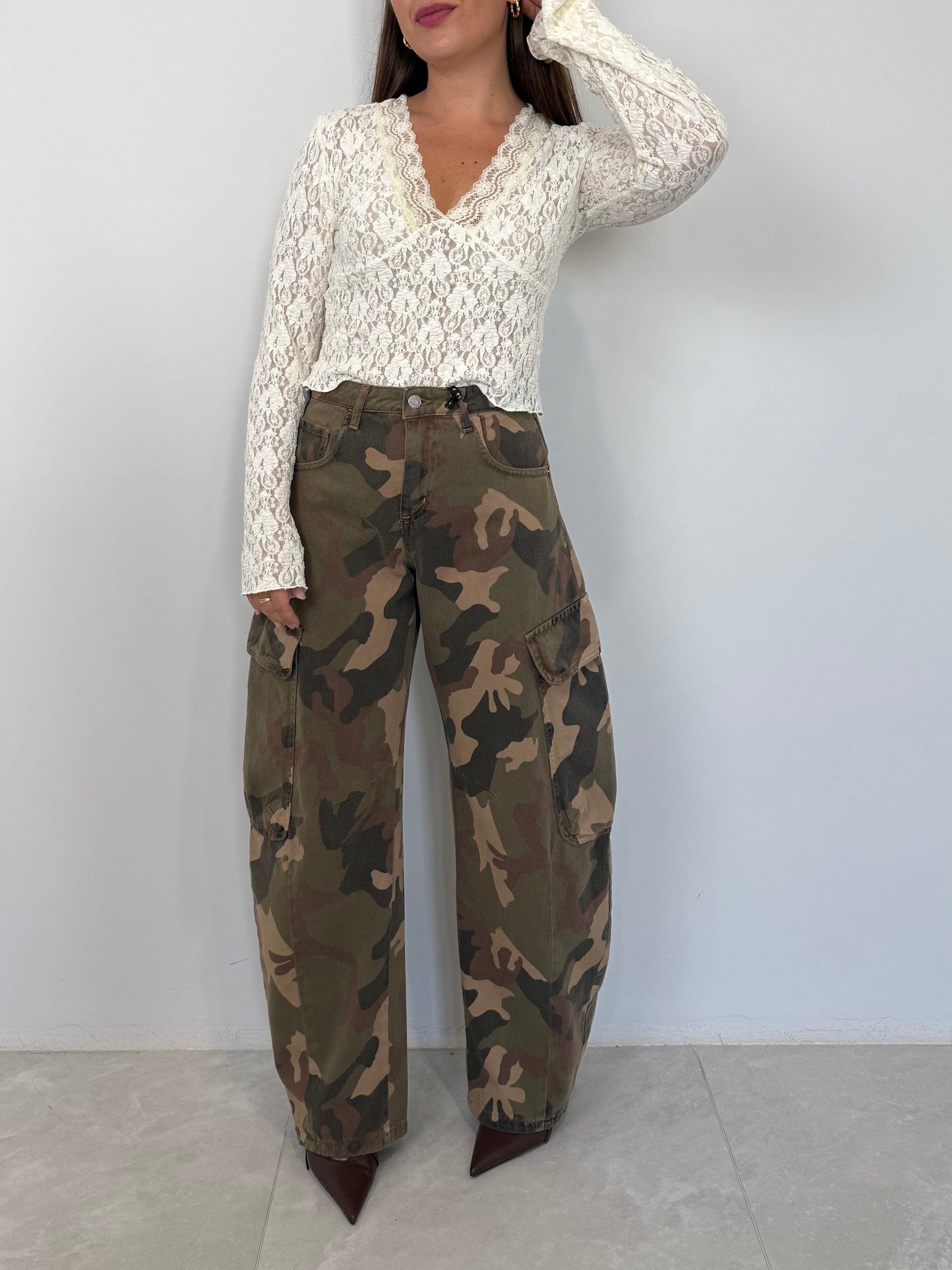 Haveone- Jeans cargo mimetico