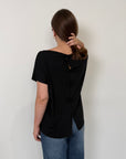 SusyMix - T-shirt con fiocchetti nera