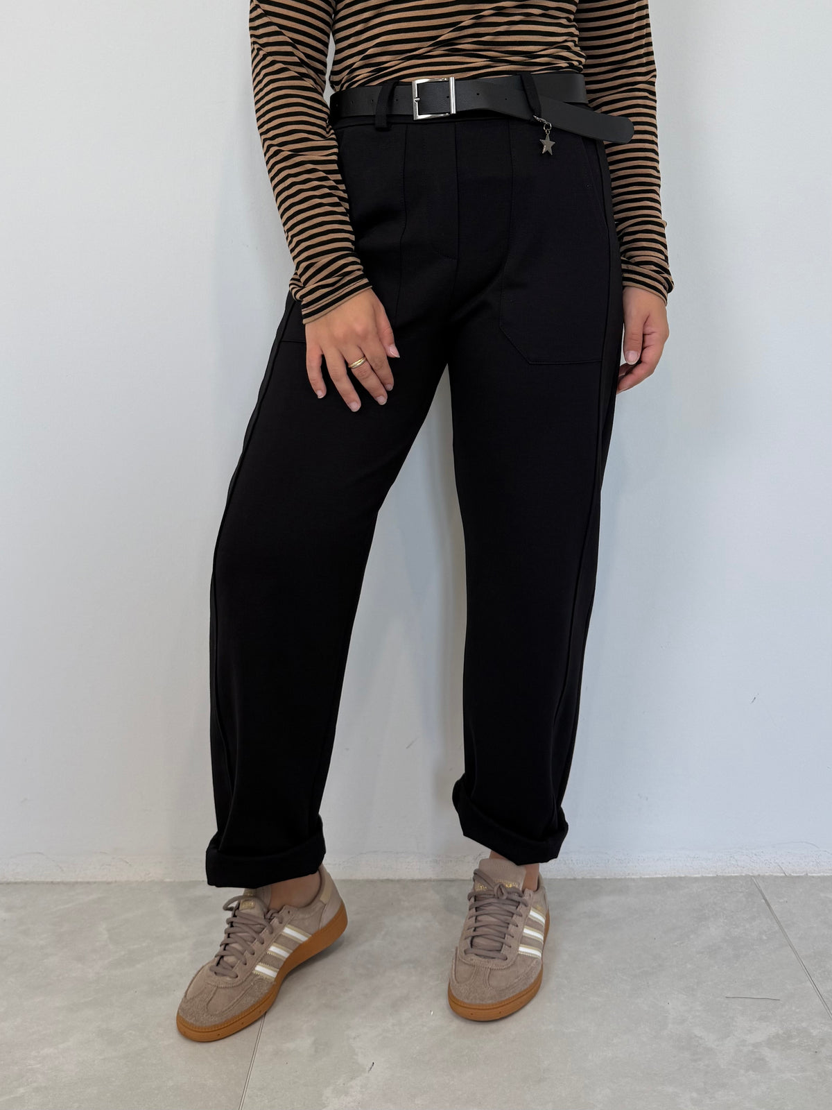 SusyMix - Pantalone punto Milano stellina Nero