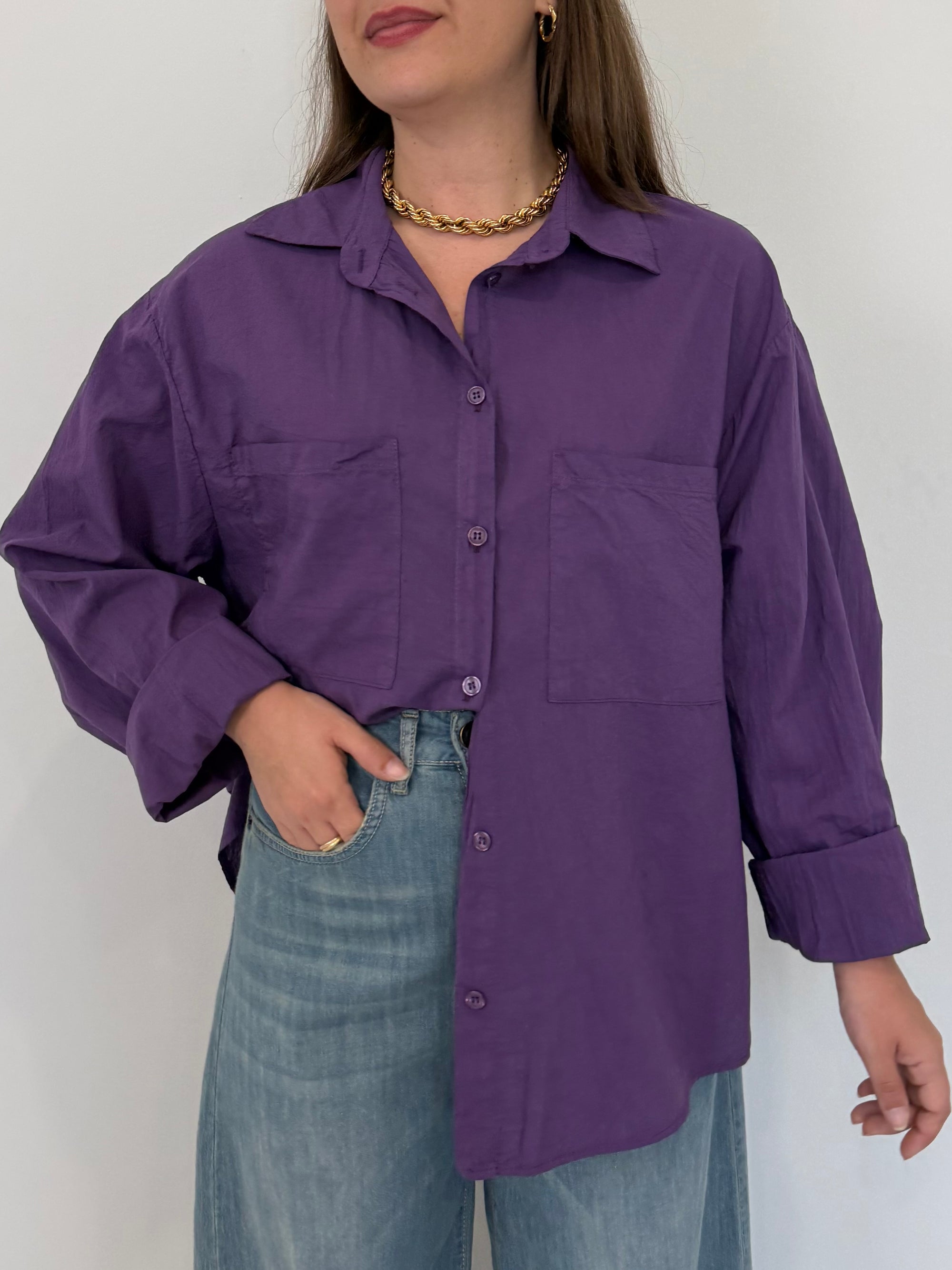 Haveone - Camicia doppia tasca viola