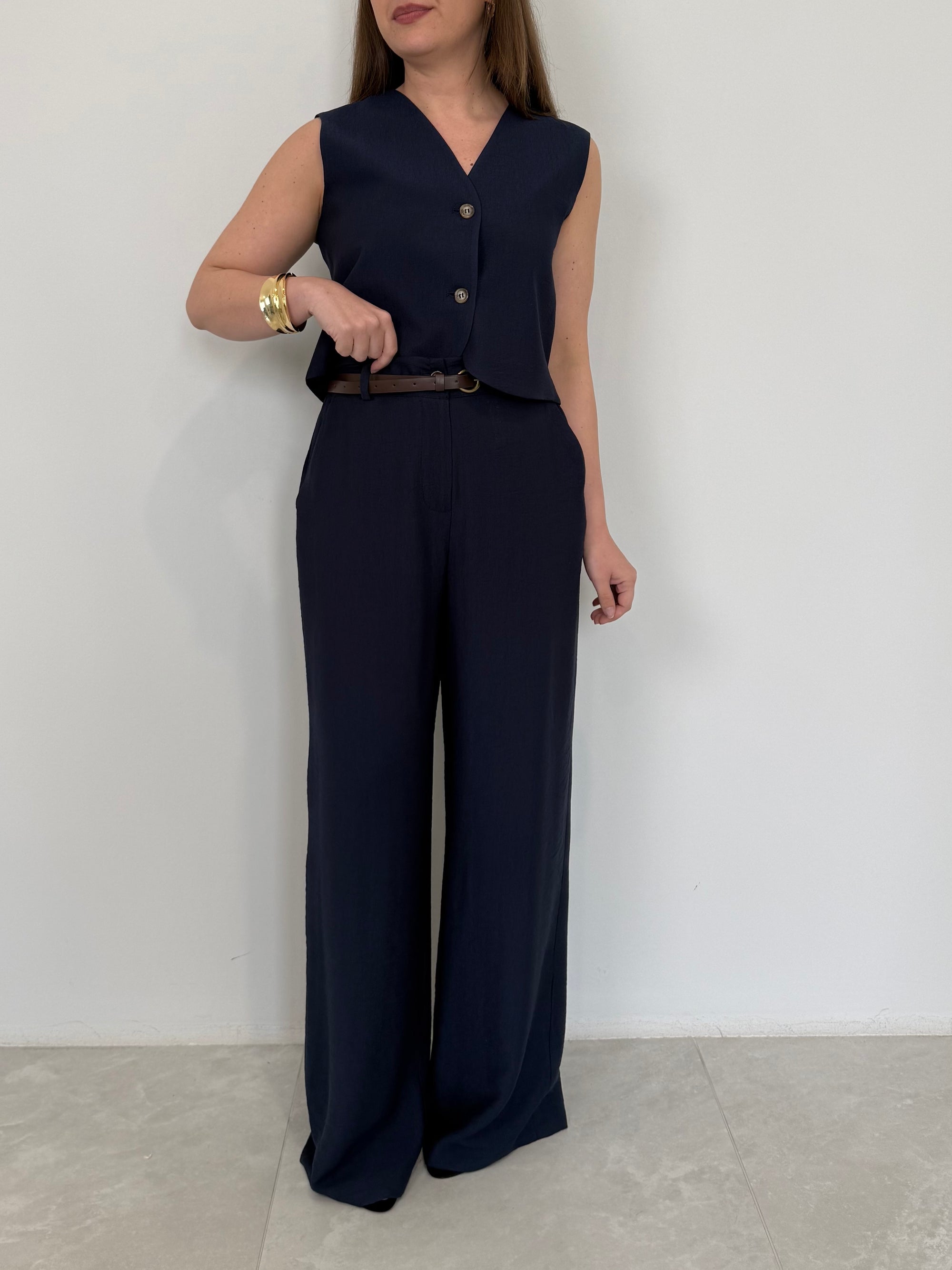Haveone - Pantalone easy blu