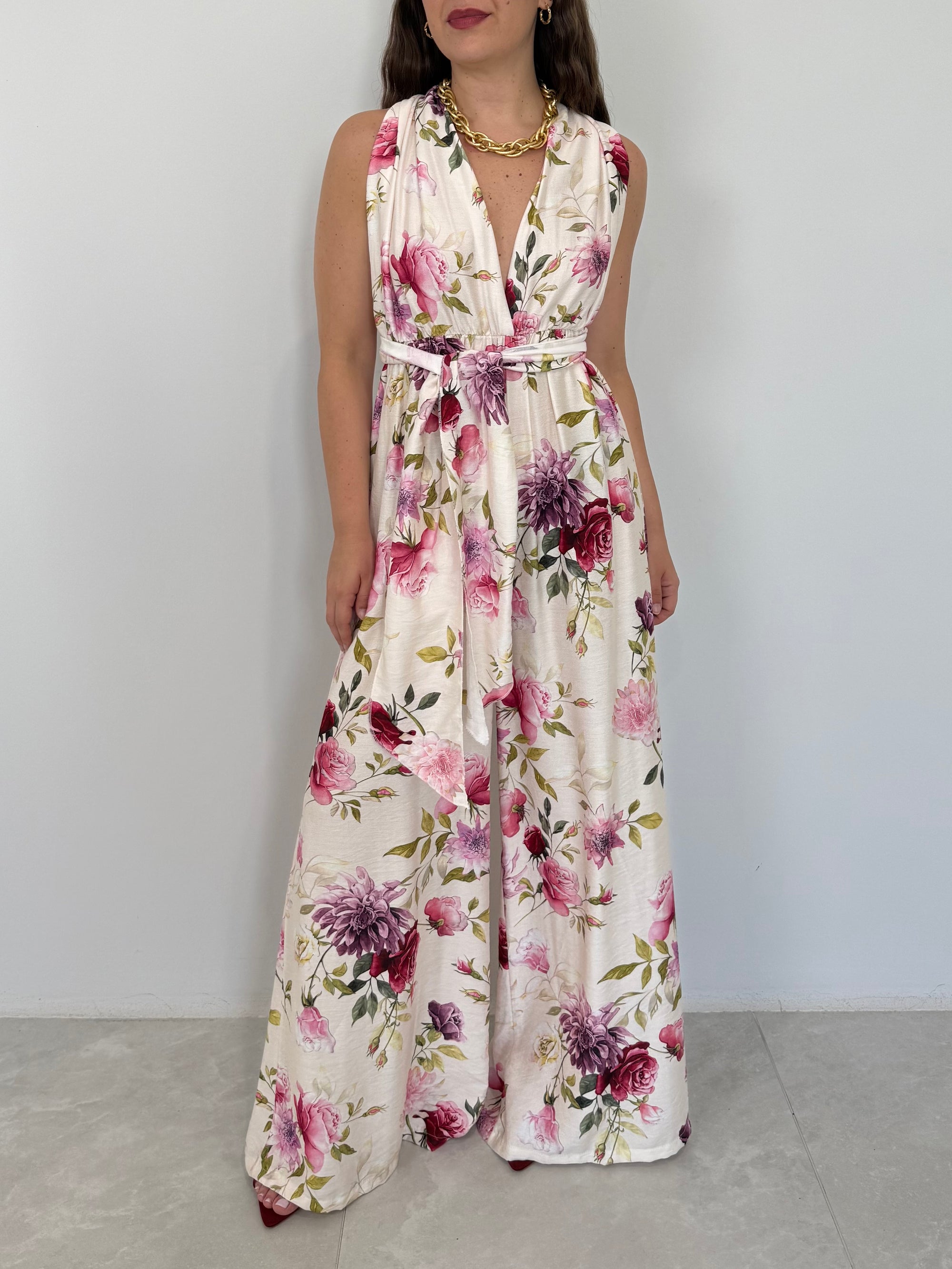 Haveone - Tuta floreale fuxia