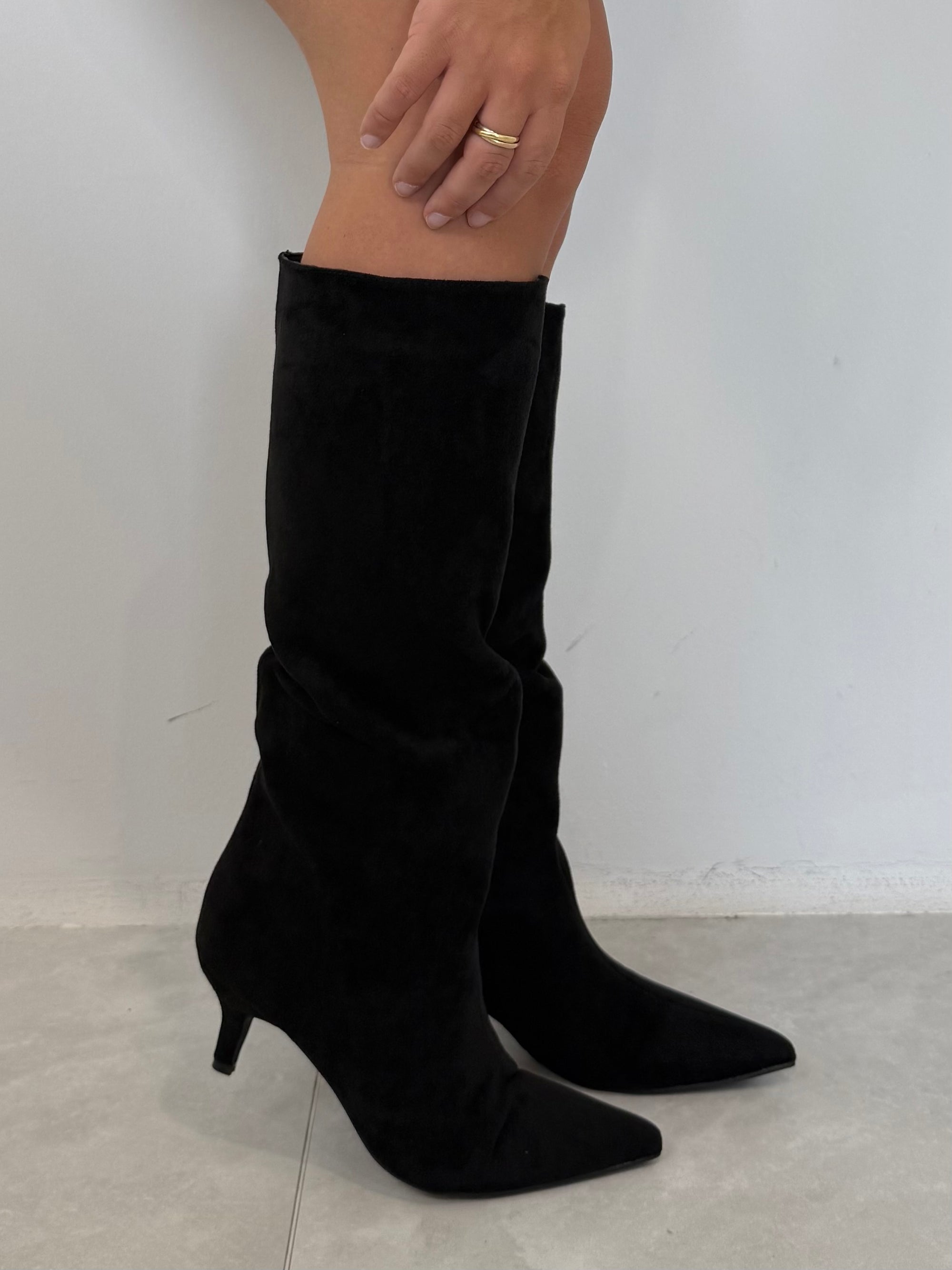 Stivale tubolare suede nero