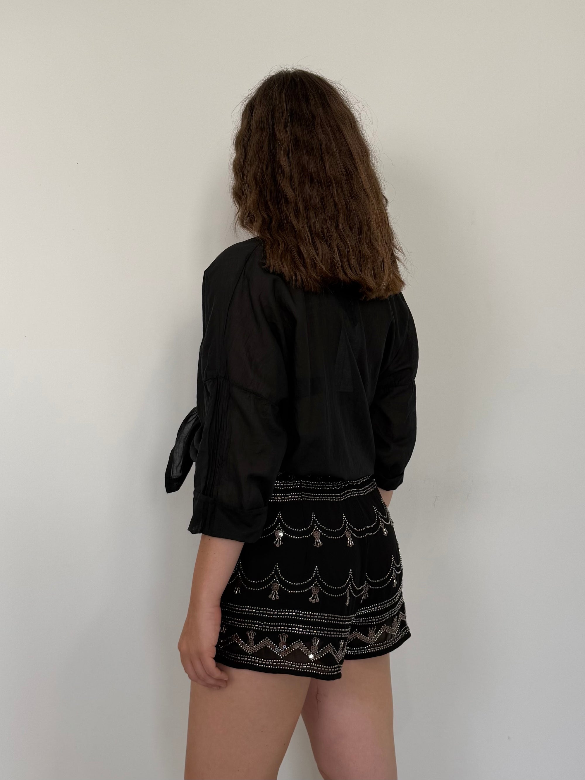 Kontatto - Short in paillettes nero