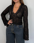 Haveone - Maglia in pizzo nera