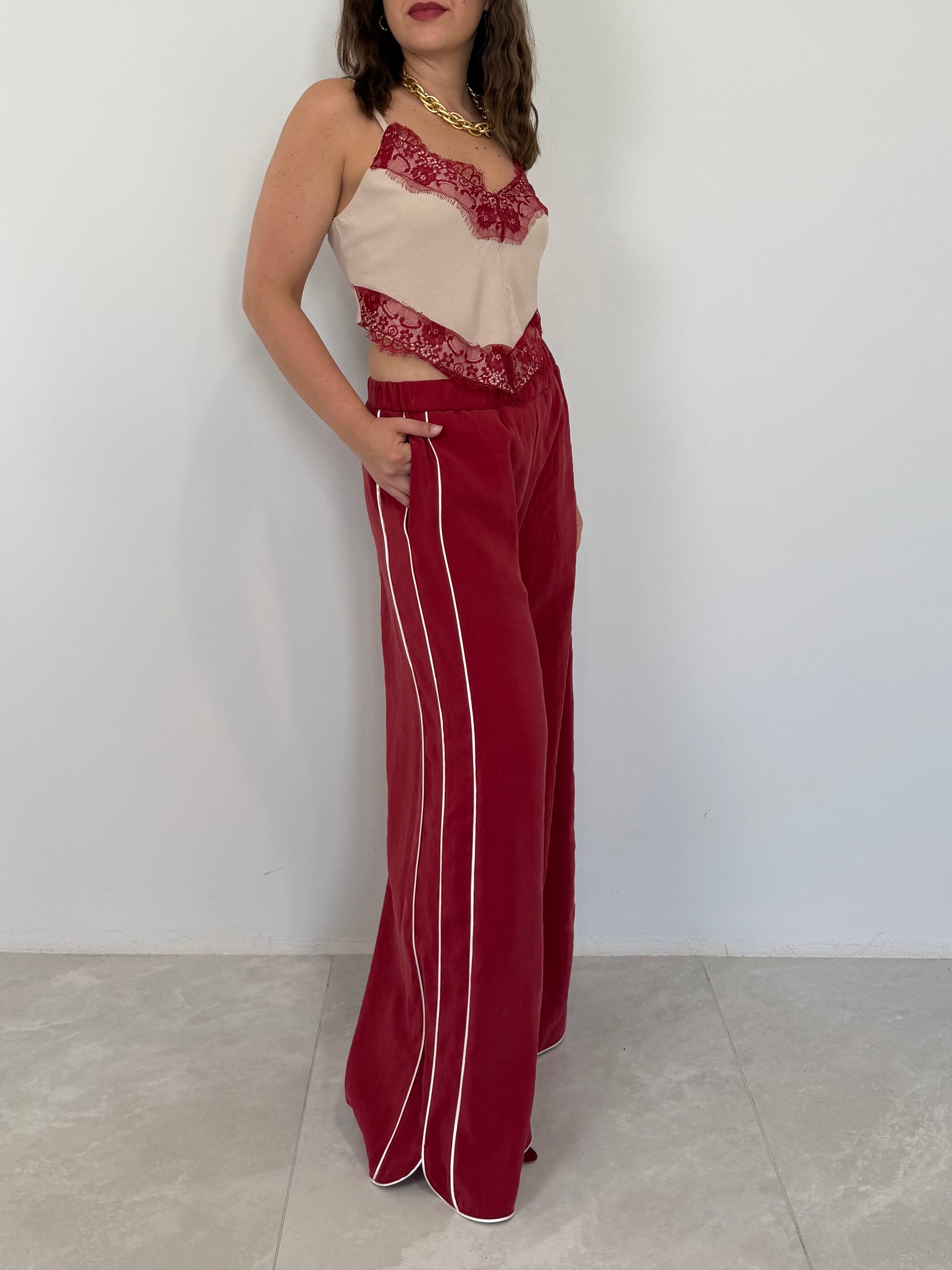 Haveone - Pantalone in cupro con banda india