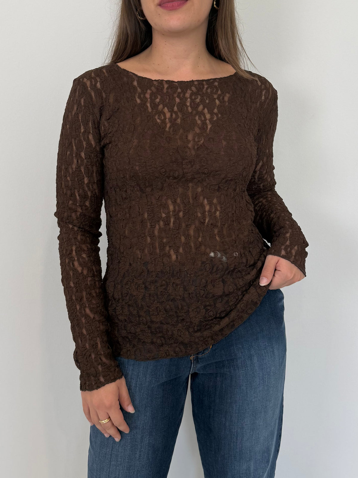Haveone - Maglia in pizzo moro