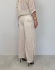 Haveone - Pantalone barrel beige