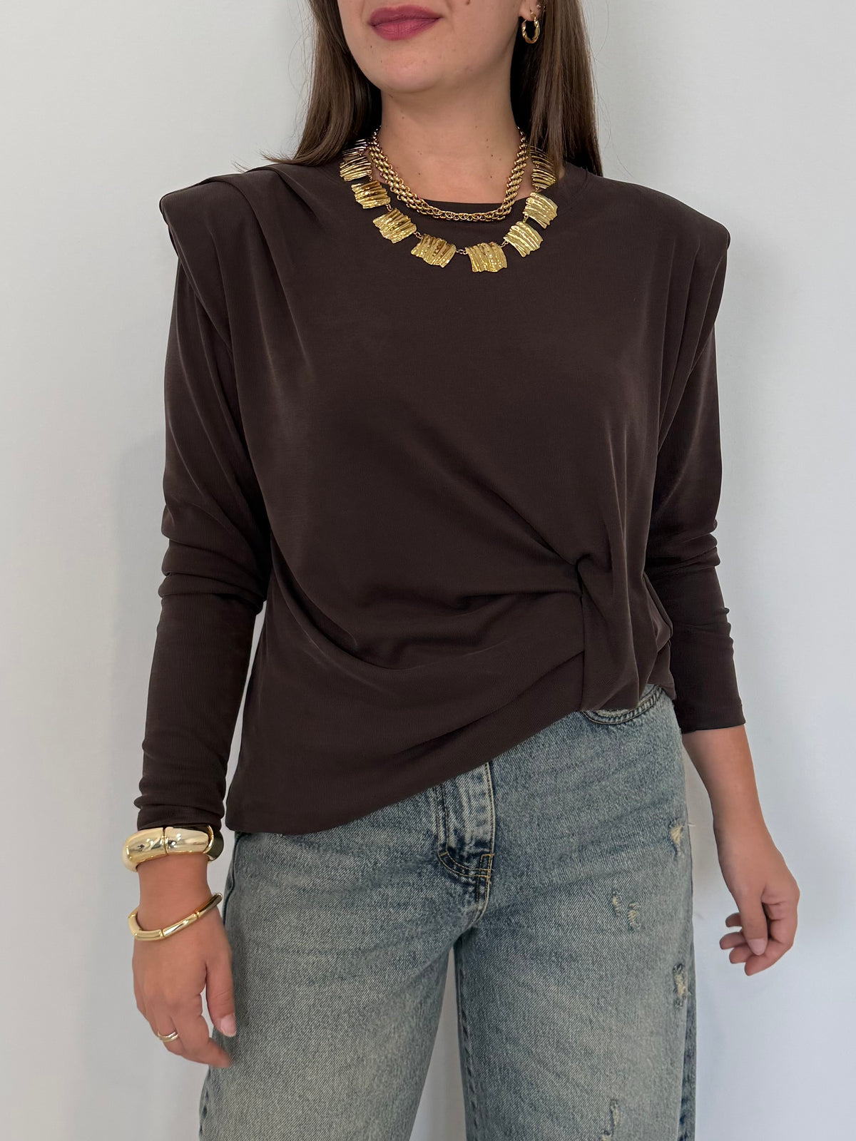 Haveone - Maglia con spalline e nodo moro