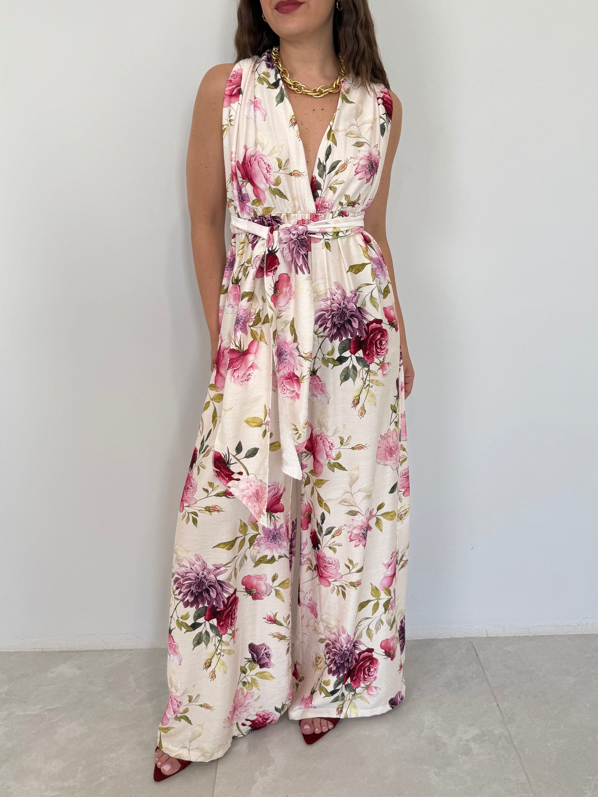 Haveone - Tuta floreale fuxia