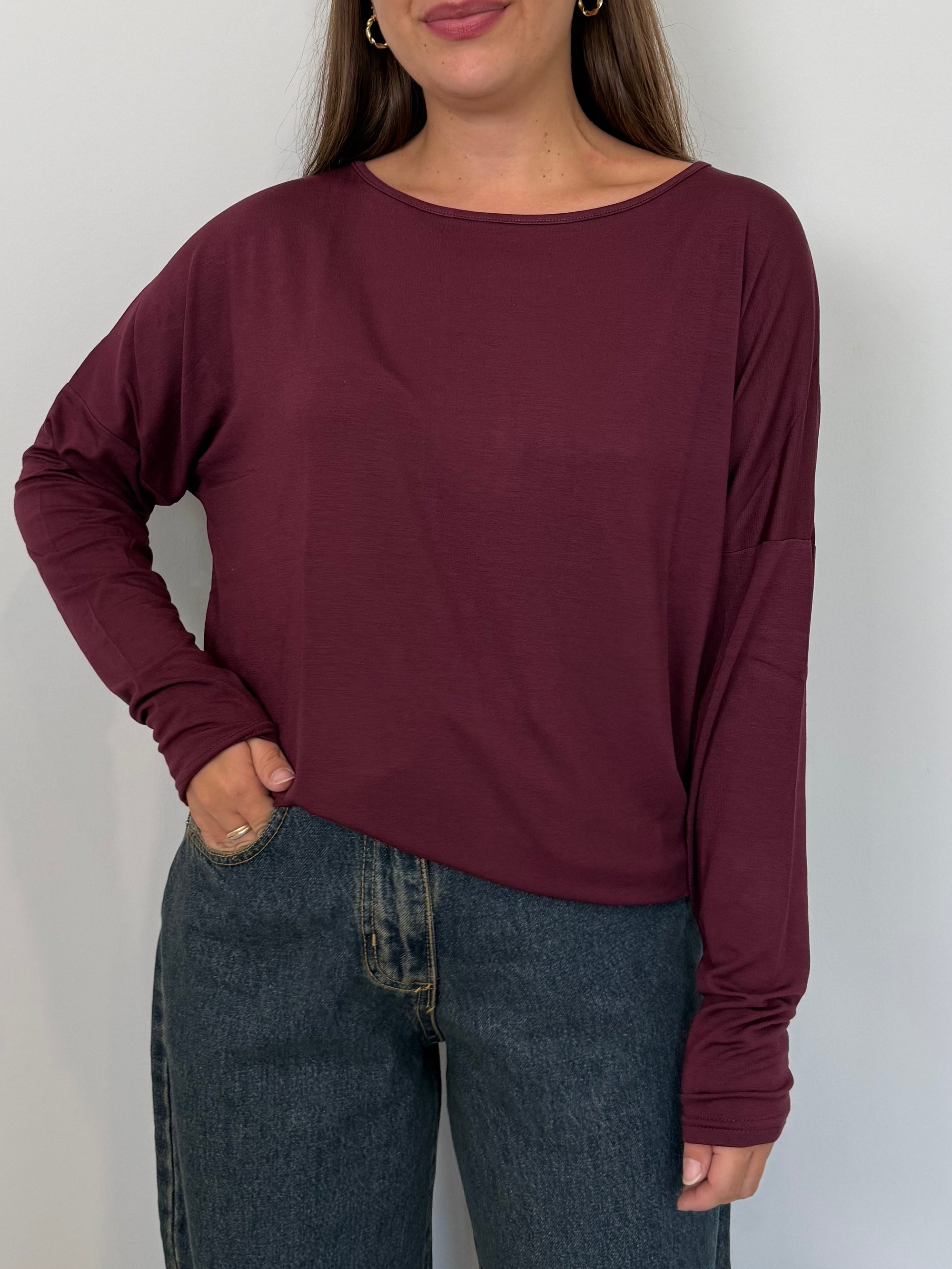 SusyMix - Maglia scatola scollo barca vino