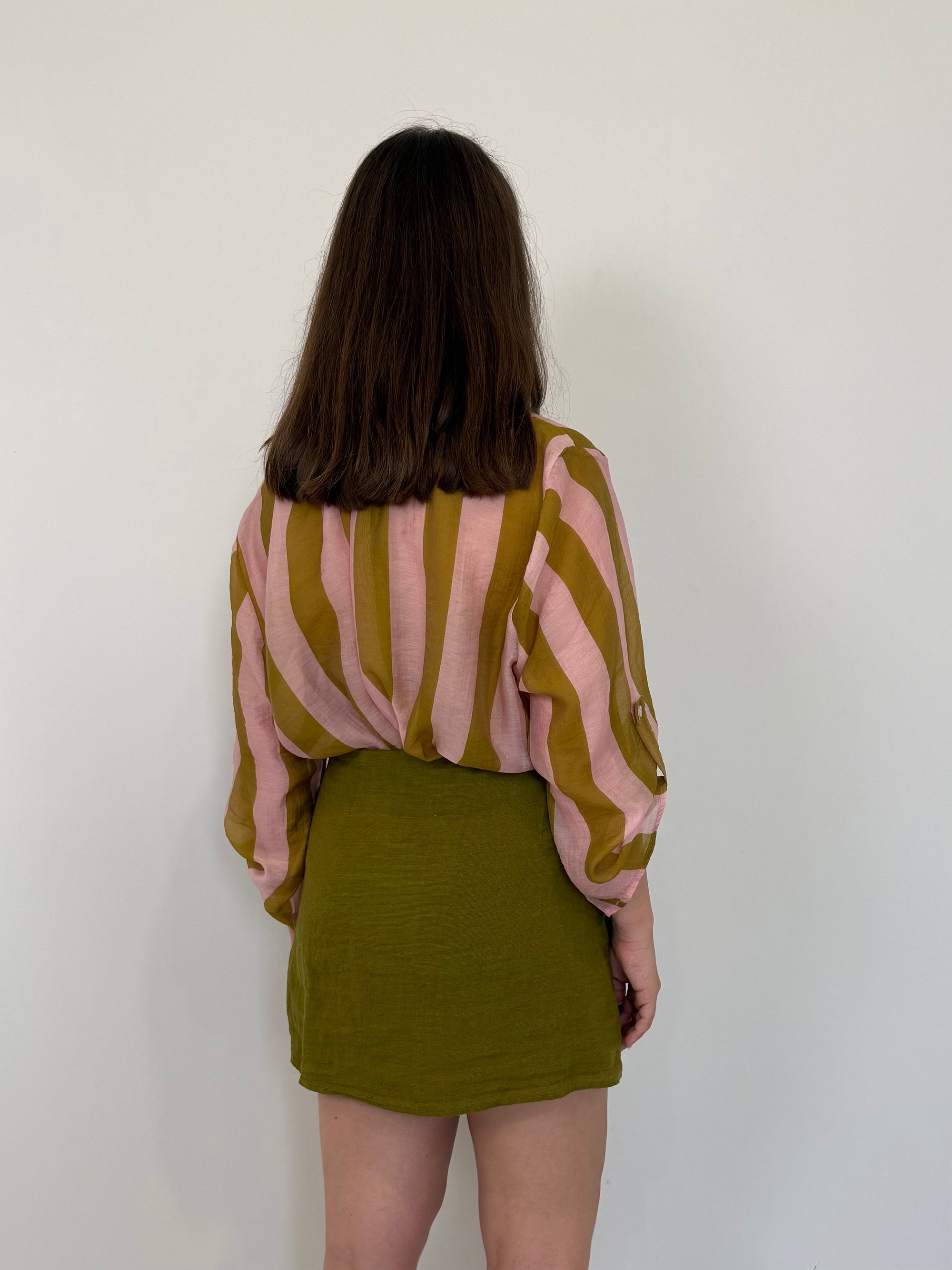 Haveone - Gonna pareo corta 100% Lino olio