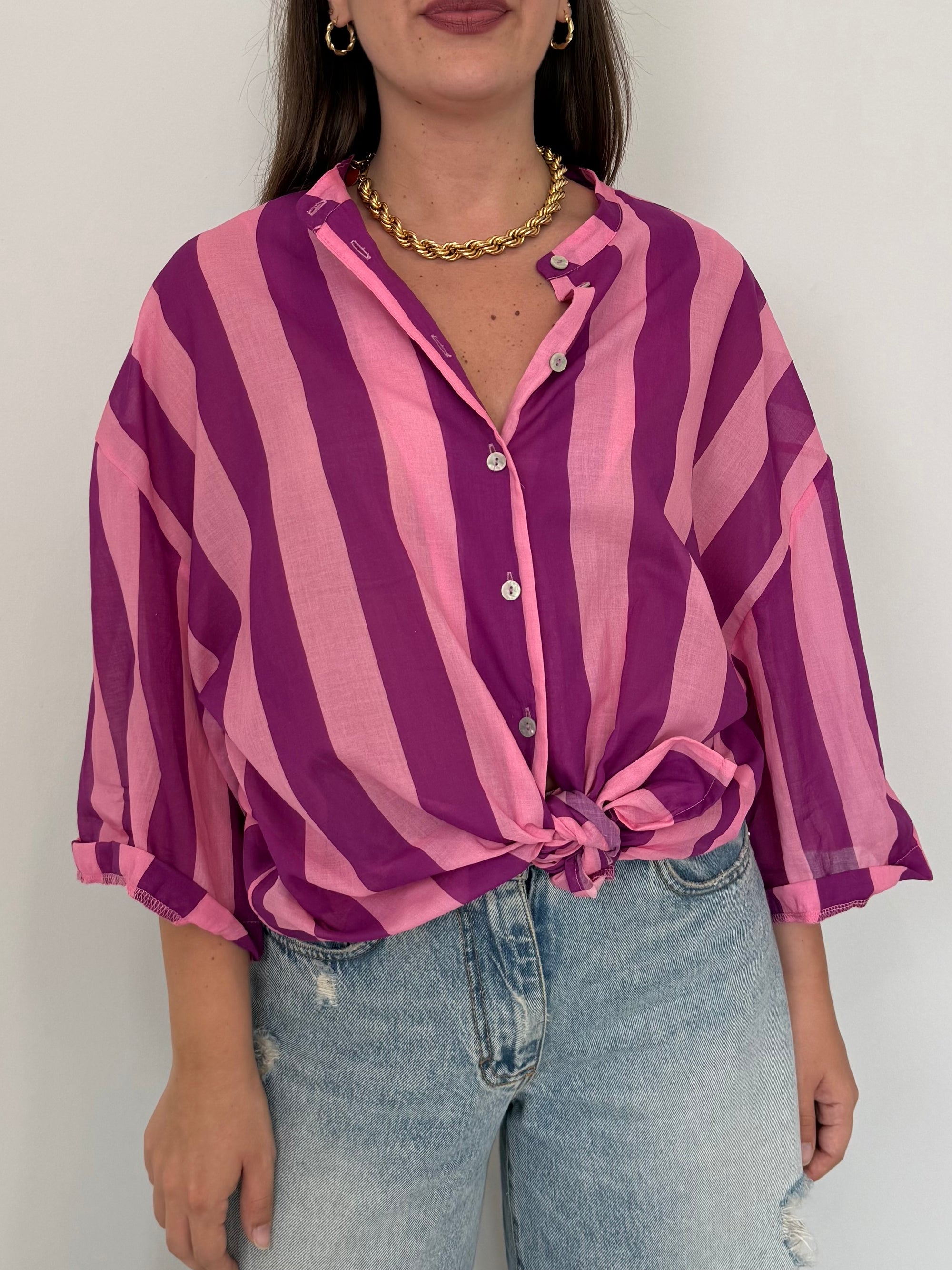 Tensione - Camicia righe magenta