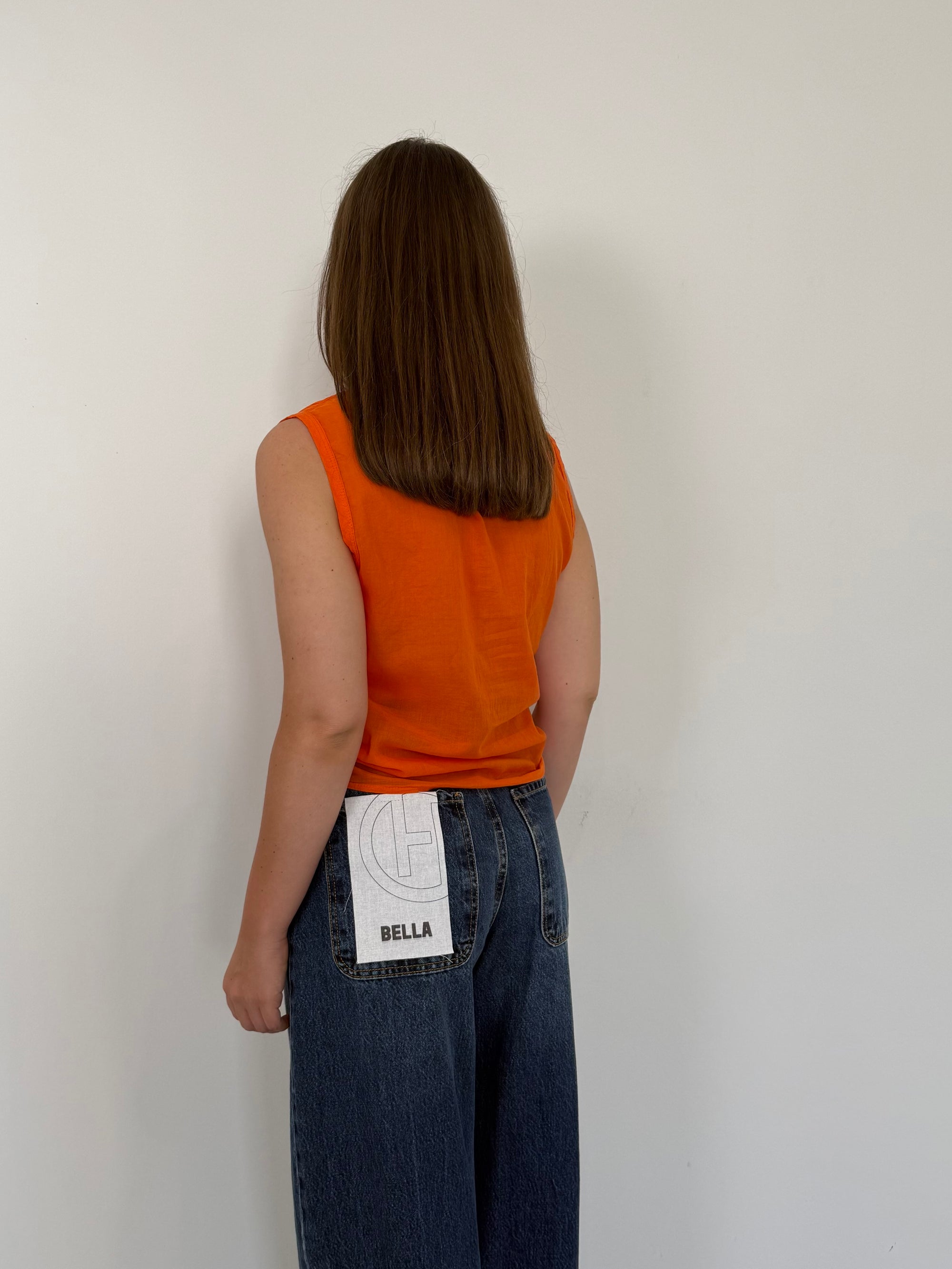 Tensione In - Camicia smanicata papaya
