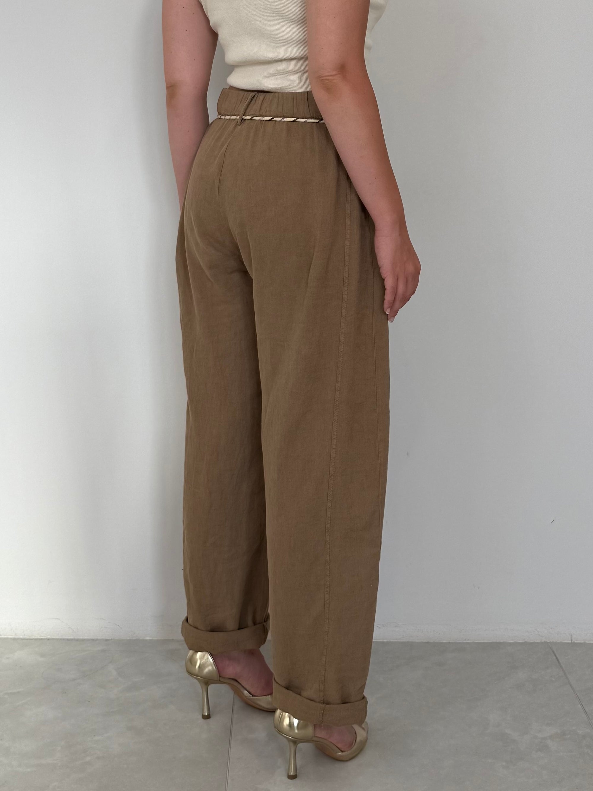 SusyMix - Pantalone stellina in lino sabbia