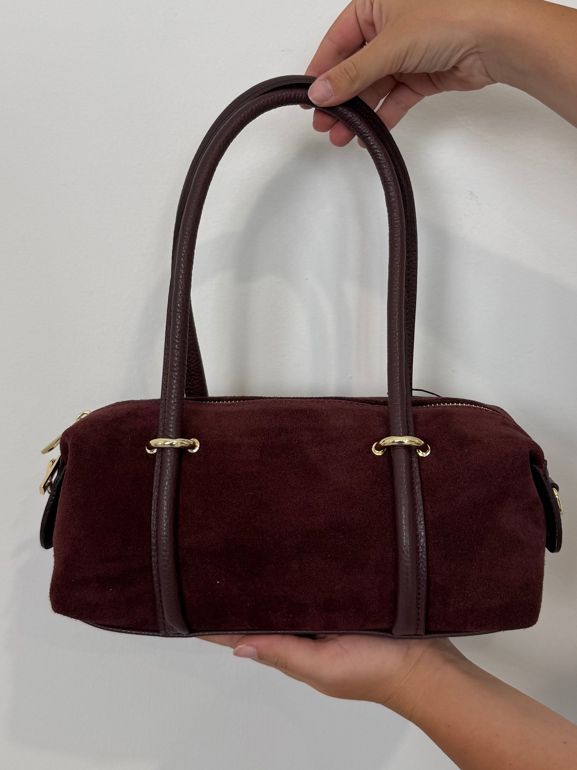 Civico23 - Borsa a spalla in vera pelle vino