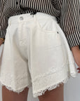 Haveone - Short Ivy farfalla bianco con pizzo