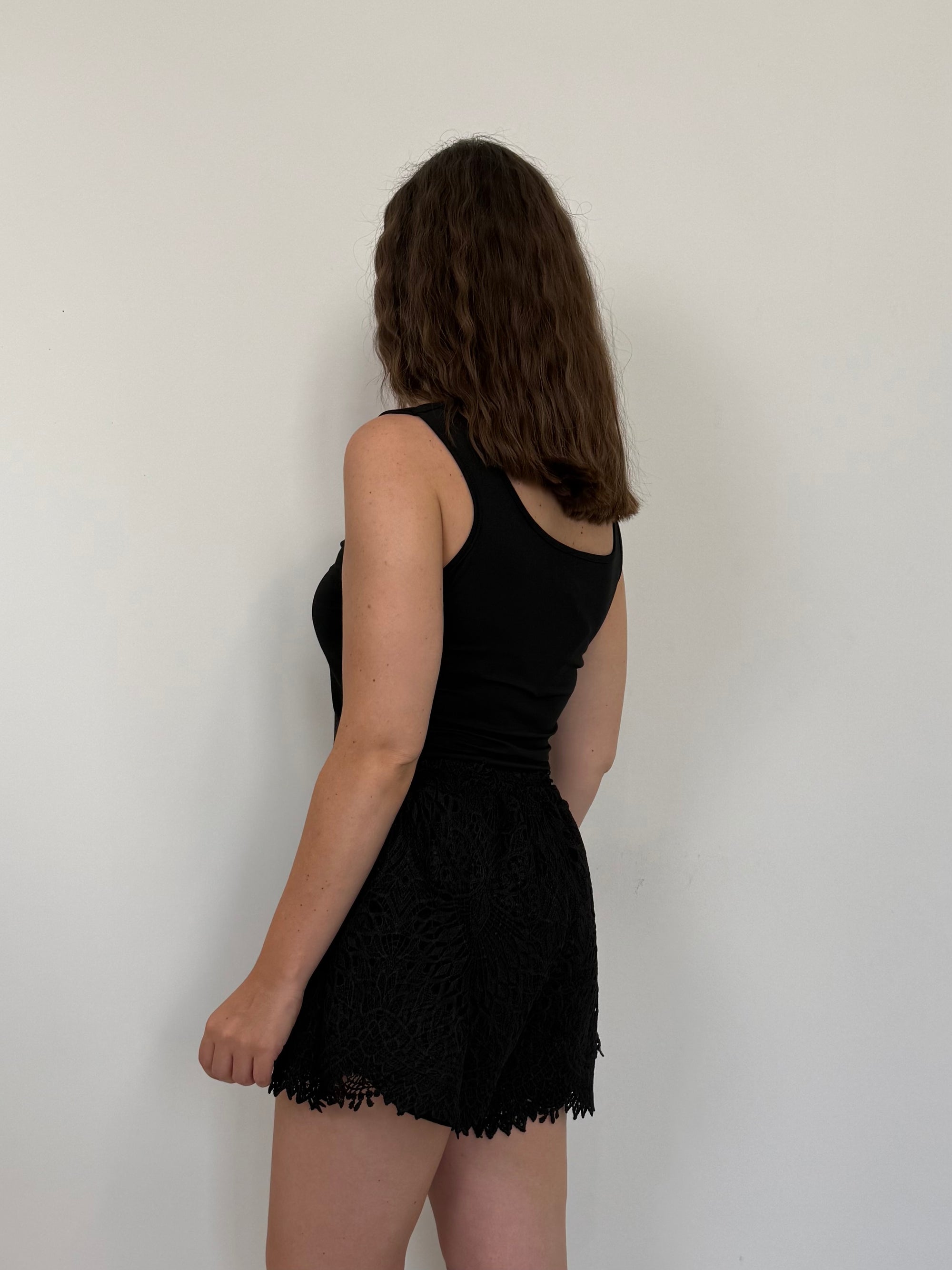 Haveone - Short in pizzo farfalla nero