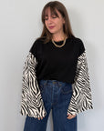 Haveone - Maglia campanella nera zebra