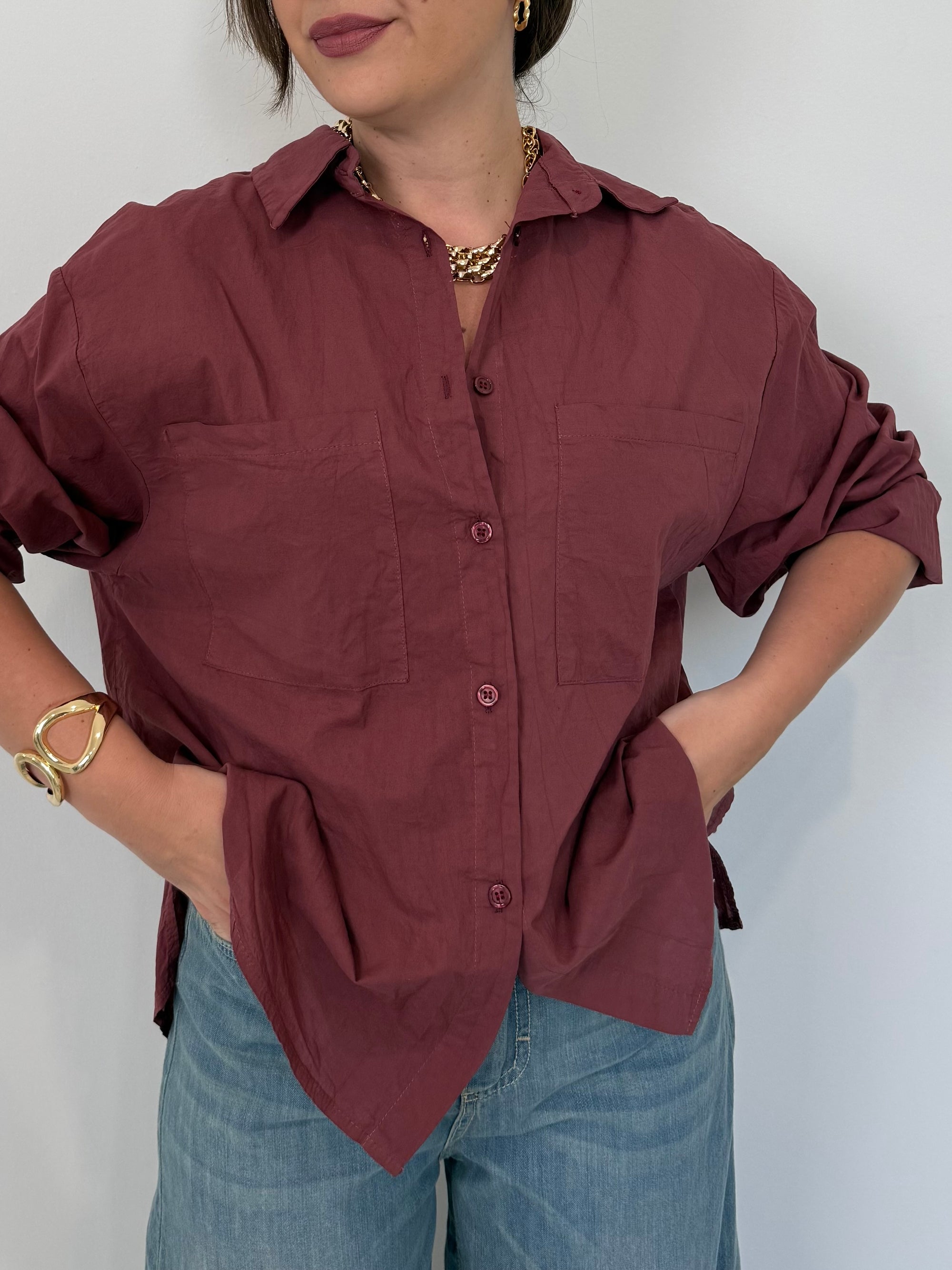 Haveone - Camicia leggera in cotone india