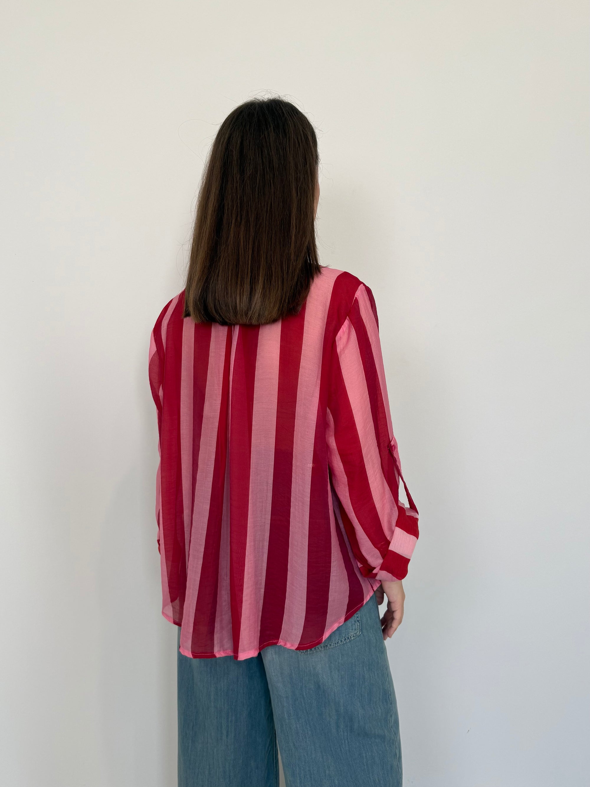 Haveone - Camicia righe larghe fuxia
