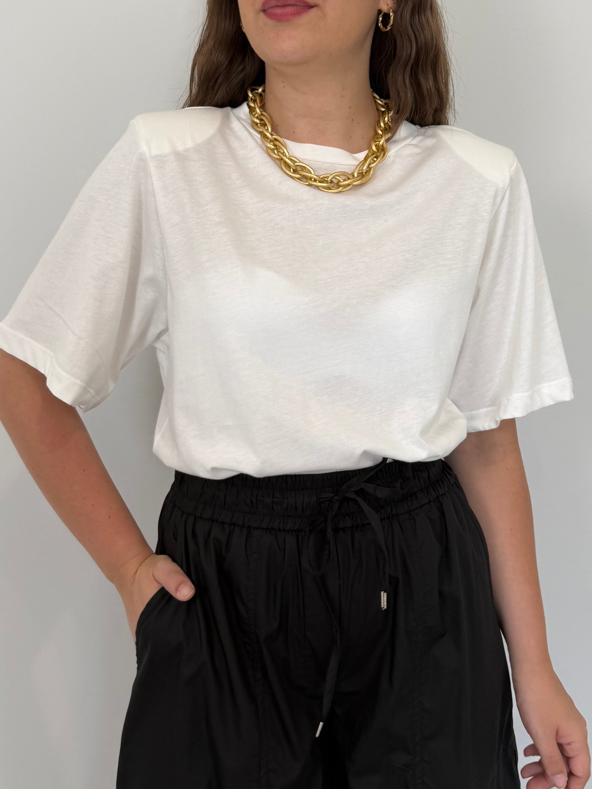 Haveone - T-shirt a body con spalline bianca