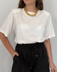 Haveone - T-shirt a body con spalline bianca