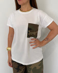 Tensione In - T-shirt con taschino camouflage