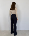 SusyMix - Pantalone flare in punto Milano blu