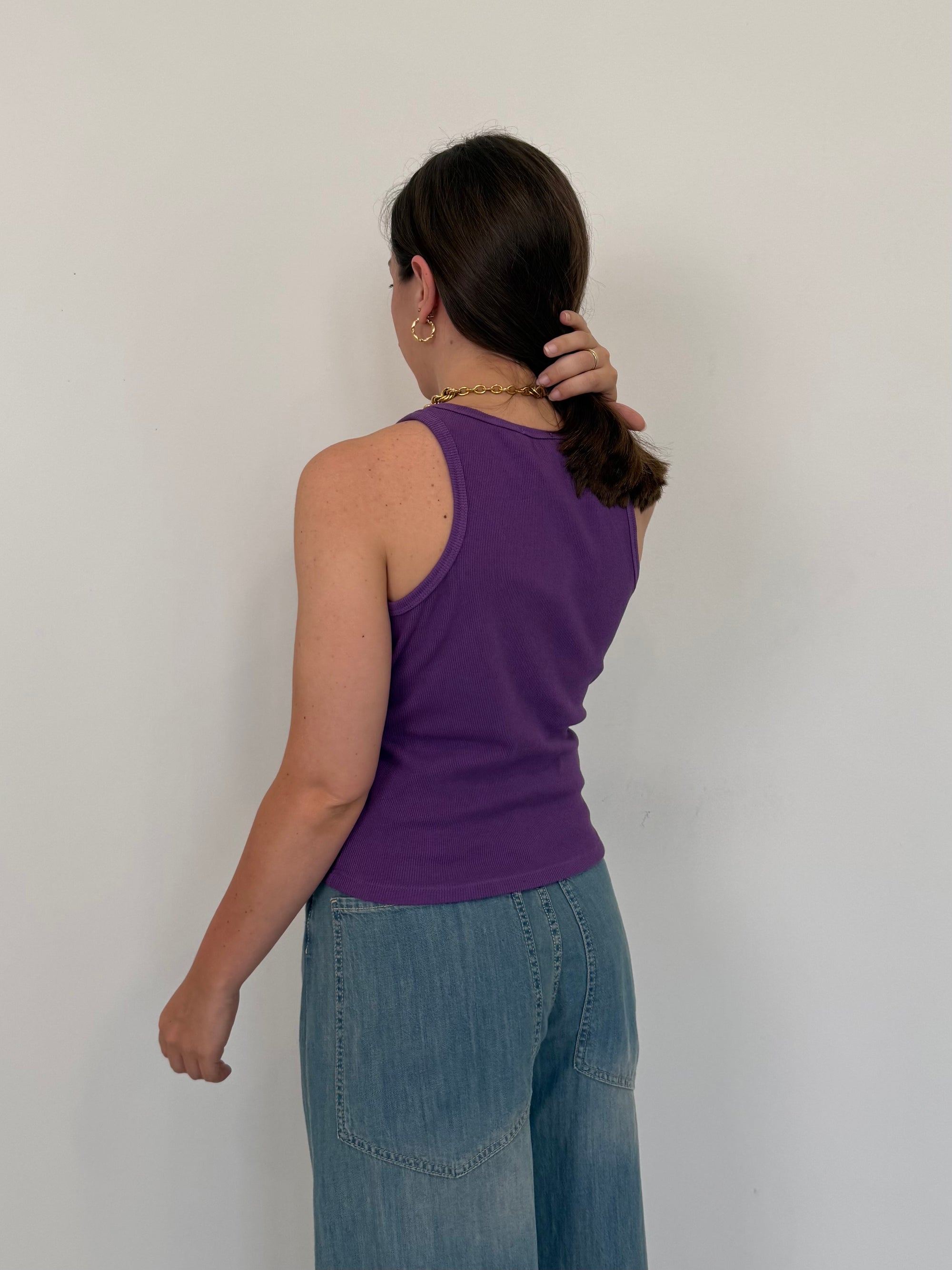 SusyMix- Canotta vogatore costine viola