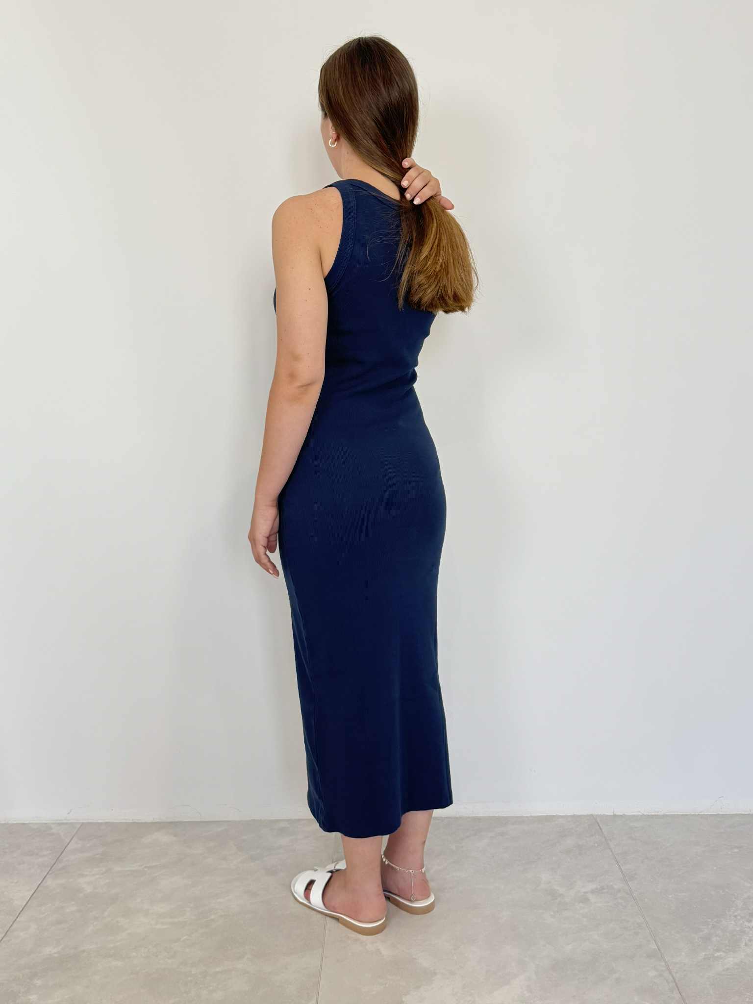 SusyMix - Abito in cotone a costine blu