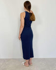 SusyMix - Abito in cotone a costine blu